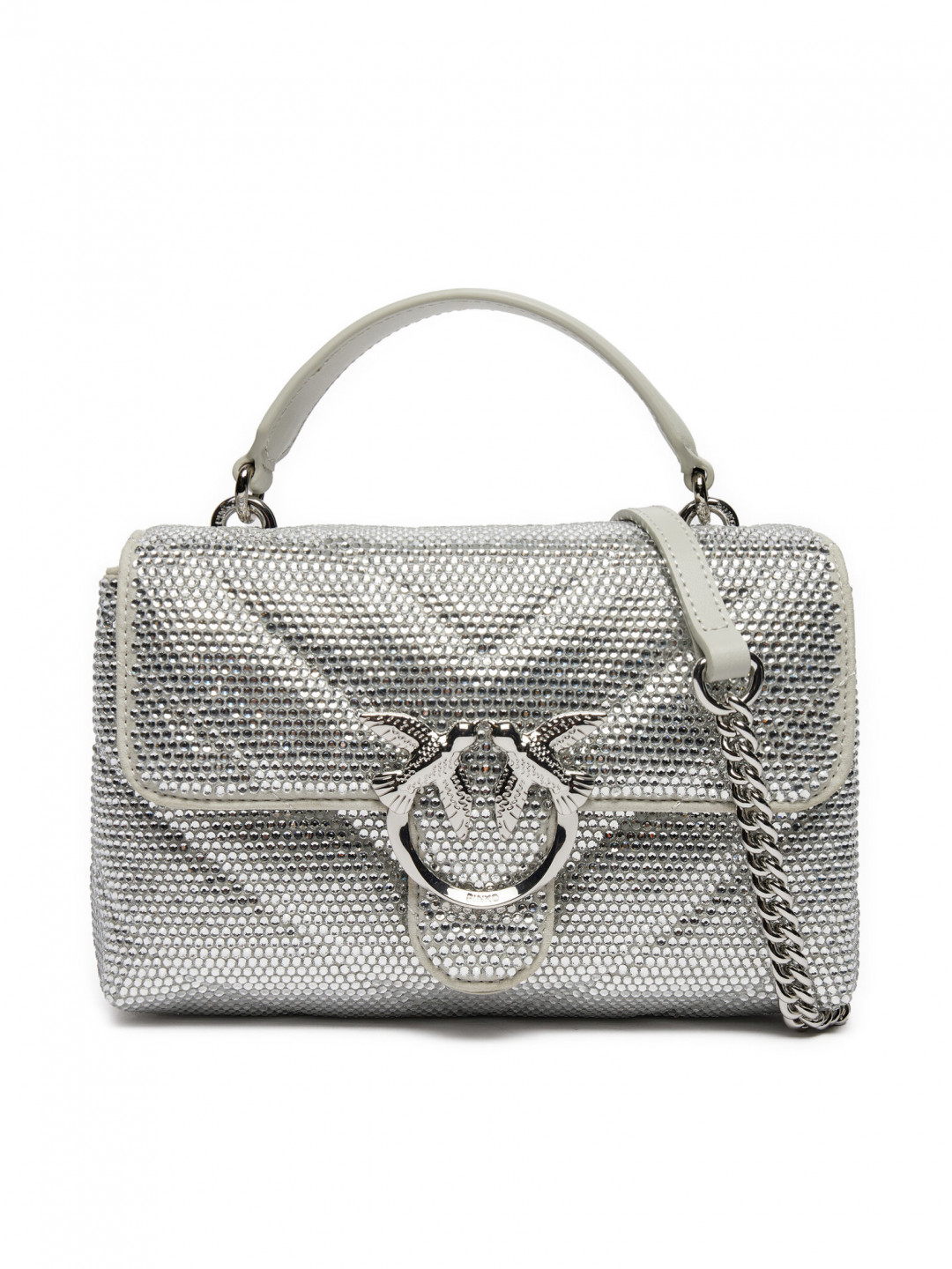 PINKO Kabelka Love Lady Puff Mini Cl AI 24-25 PLTT 100044 A217 ZZFN Stříbrná
